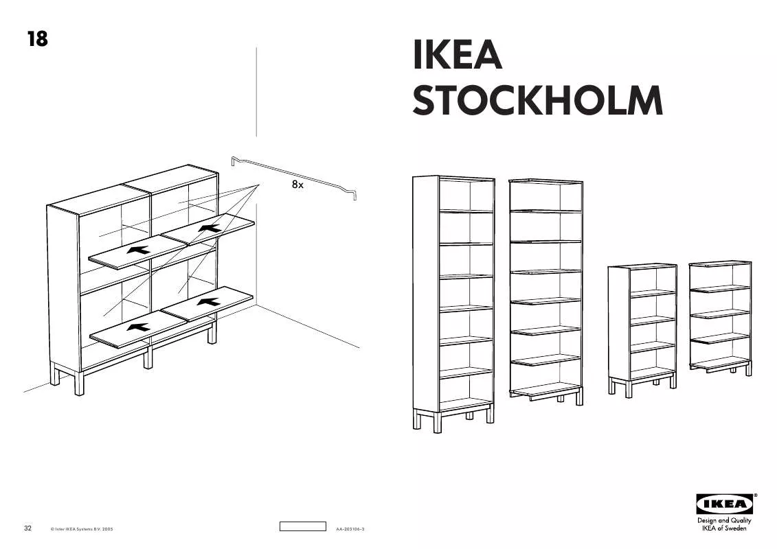 Mode d'emploi IKEA STOCKHOLM BOOKCASE 28X87