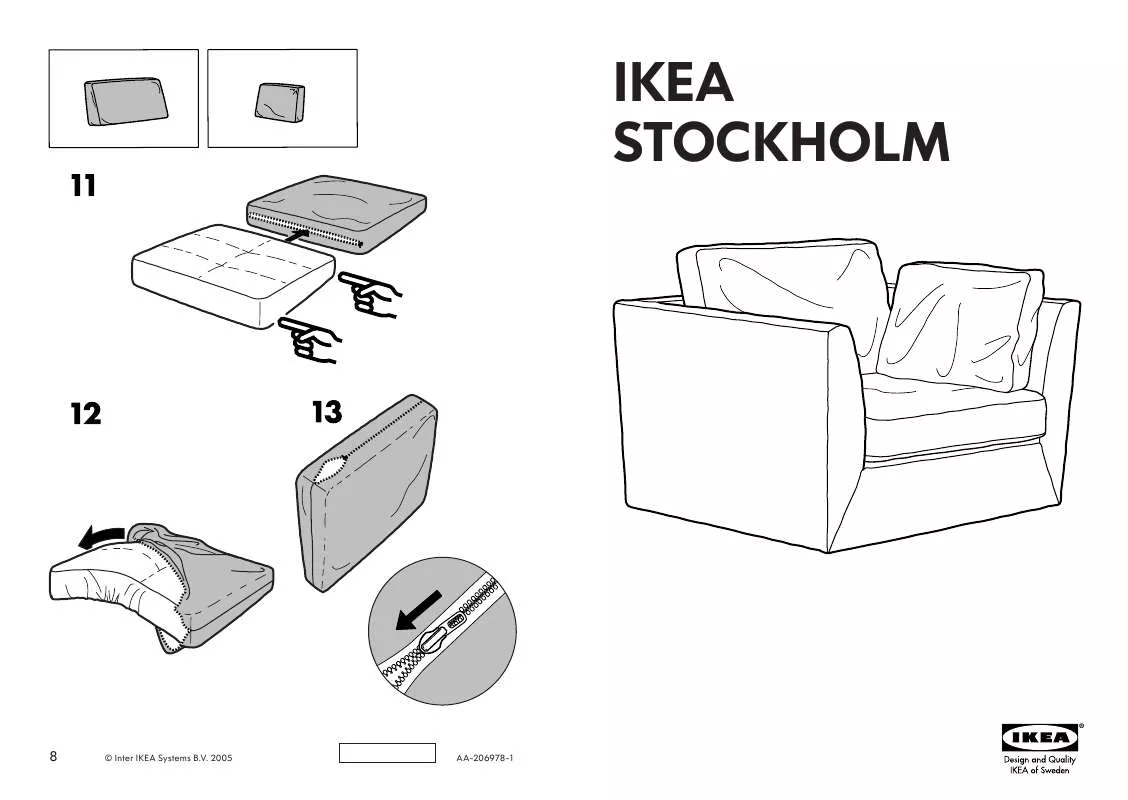 Mode d'emploi IKEA STOCKHOLM COVER ARMCHAIR 1.5 SEAT