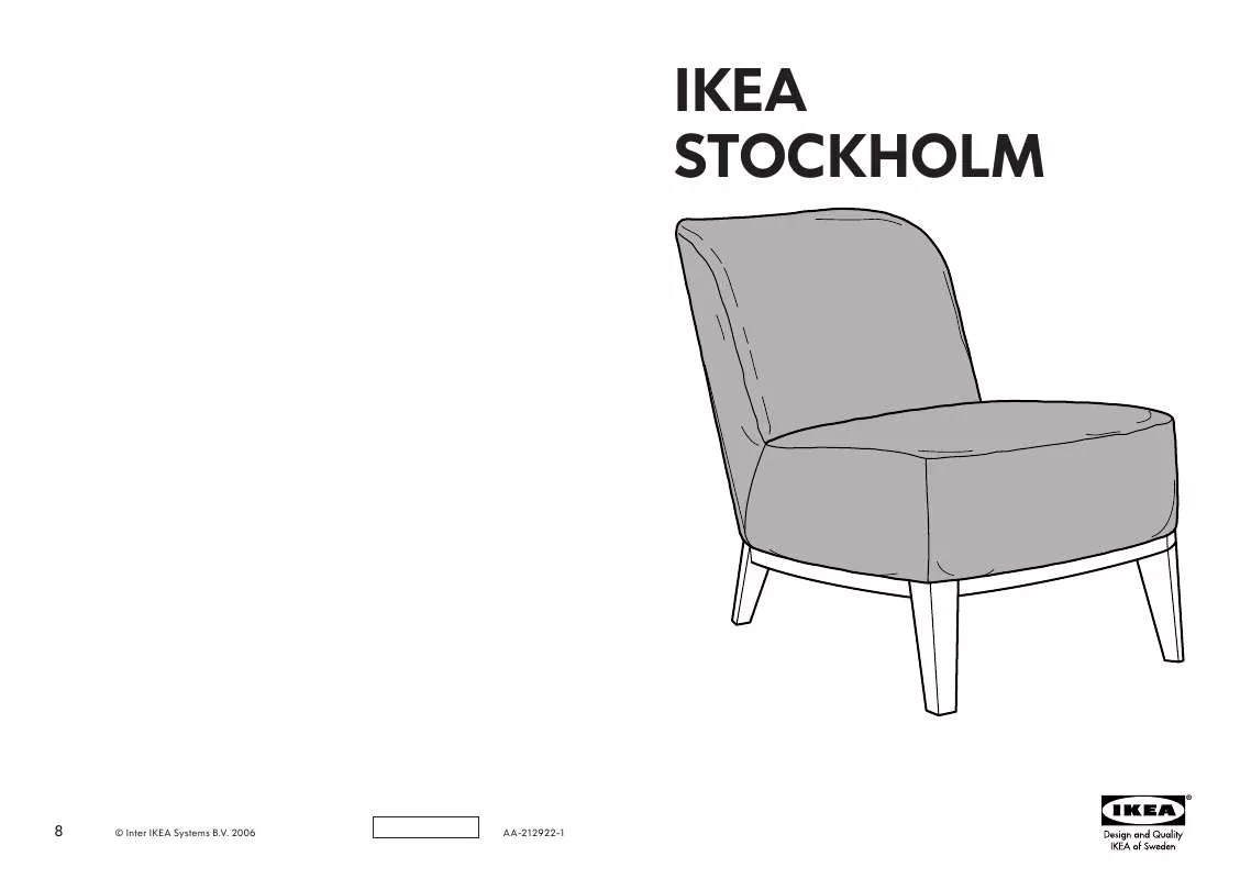 Mode d'emploi IKEA STOCKHOLM EASY CHAIR COVER