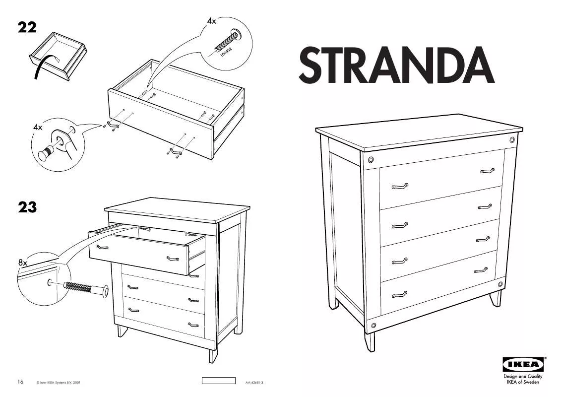 Mode d'emploi IKEA STRANDA CHEST W/ 4 DRAWERS 35X41