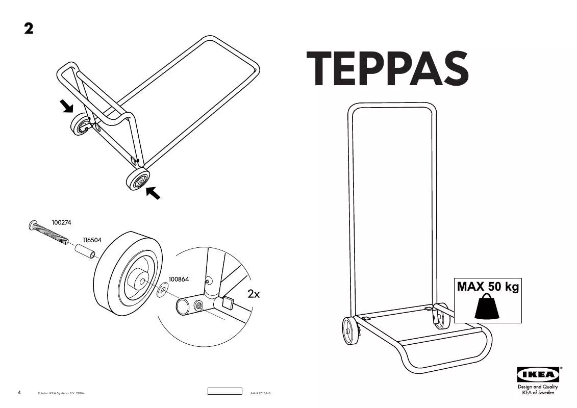 Mode d'emploi IKEA TEPPAS TROLLEY 14X16X34