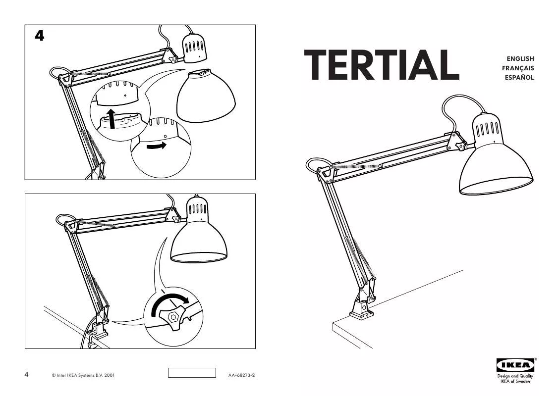 Mode d'emploi IKEA TERTIAL WORK LAMP