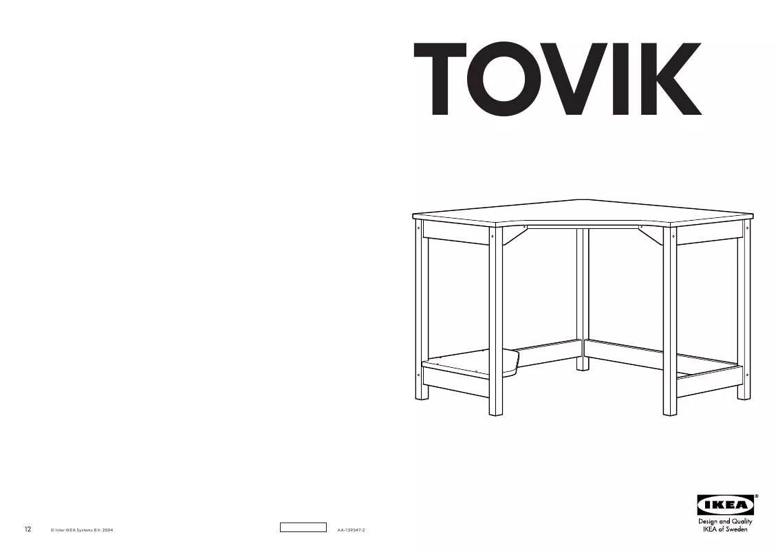 Mode d'emploi IKEA TOVIK CORNER DESK