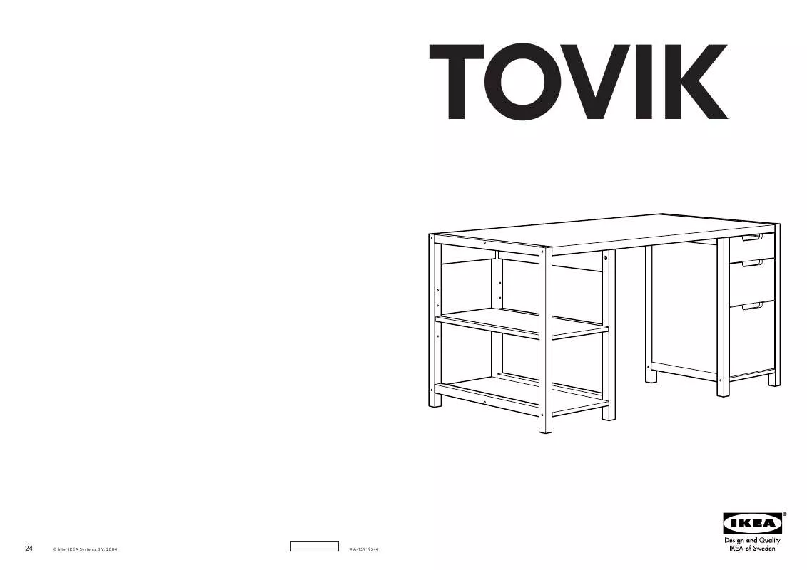 Mode d'emploi IKEA TOVIK DESK 54 3/8X29 1/8