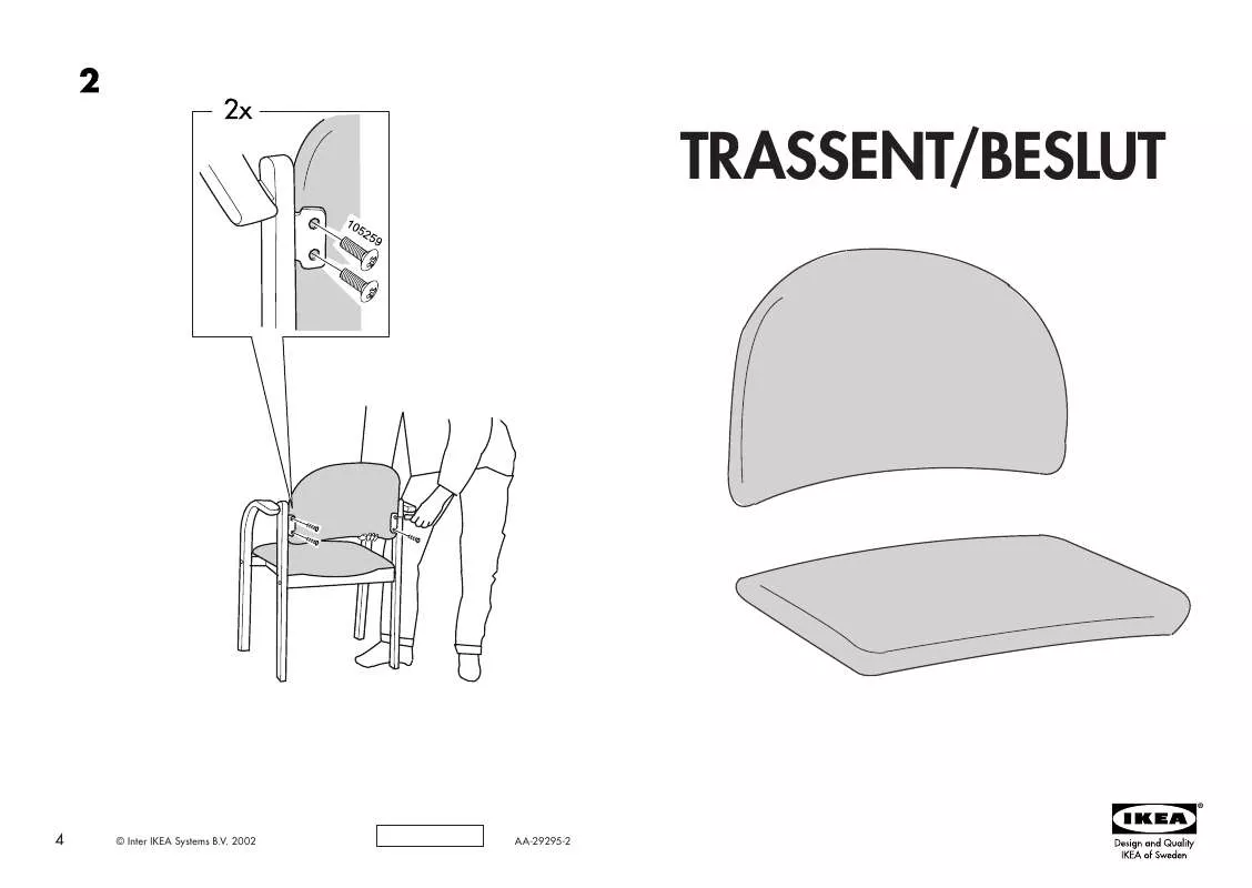 Mode d'emploi IKEA TRASSENT/BESLUT SEAT/BACK