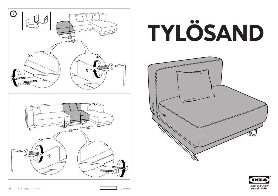 Mode d'emploi IKEA TYLÖSAND 1-SEAT SECTION COVER