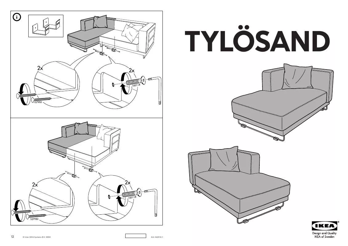 Mode d'emploi IKEA TYLÖSAND LEFT CHAISE COVER