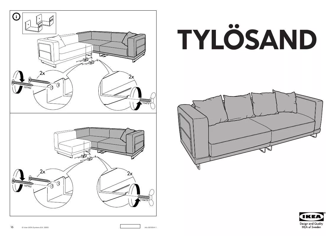 Mode d'emploi IKEA TYLÖSAND SOFA BED COVER