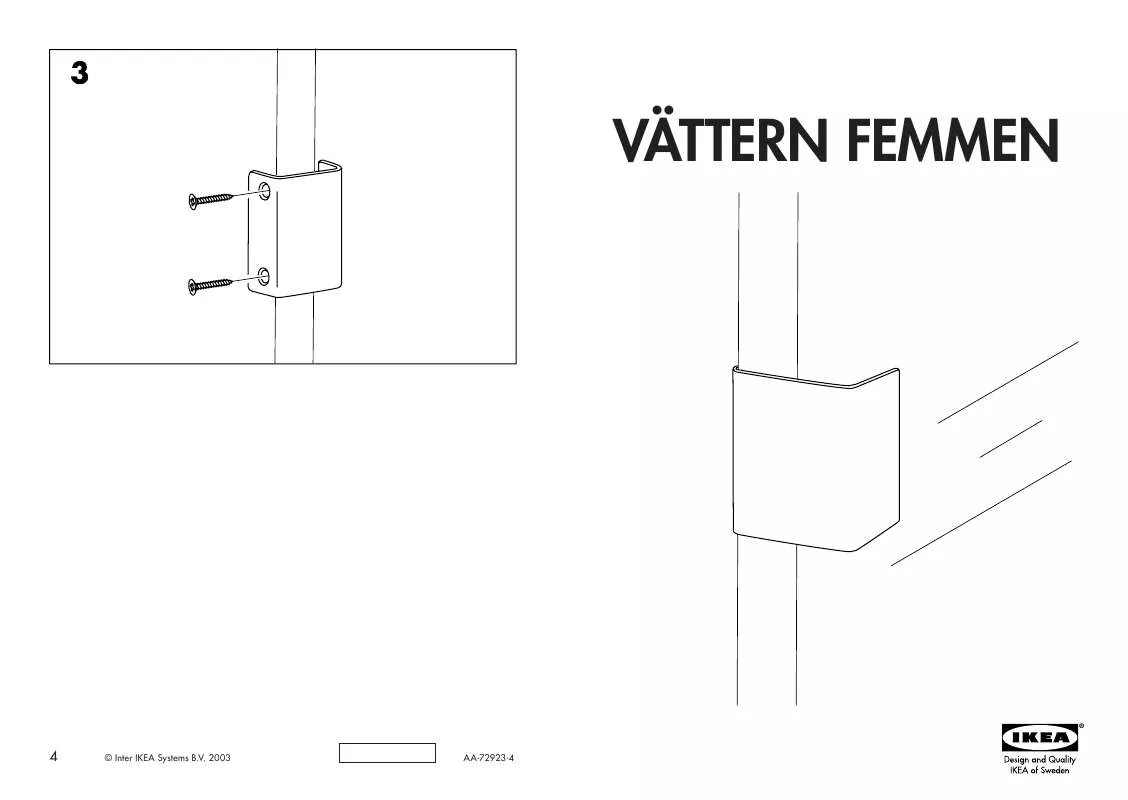 Mode d'emploi IKEA VÄTTERN FEMMEN MIRROR DOOR 12X26