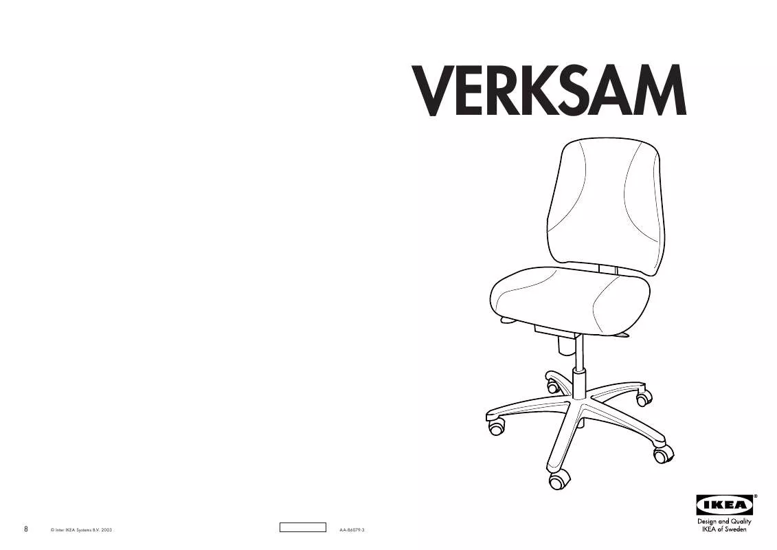 Mode d'emploi IKEA VERKSAM SWIVEL CHAIR