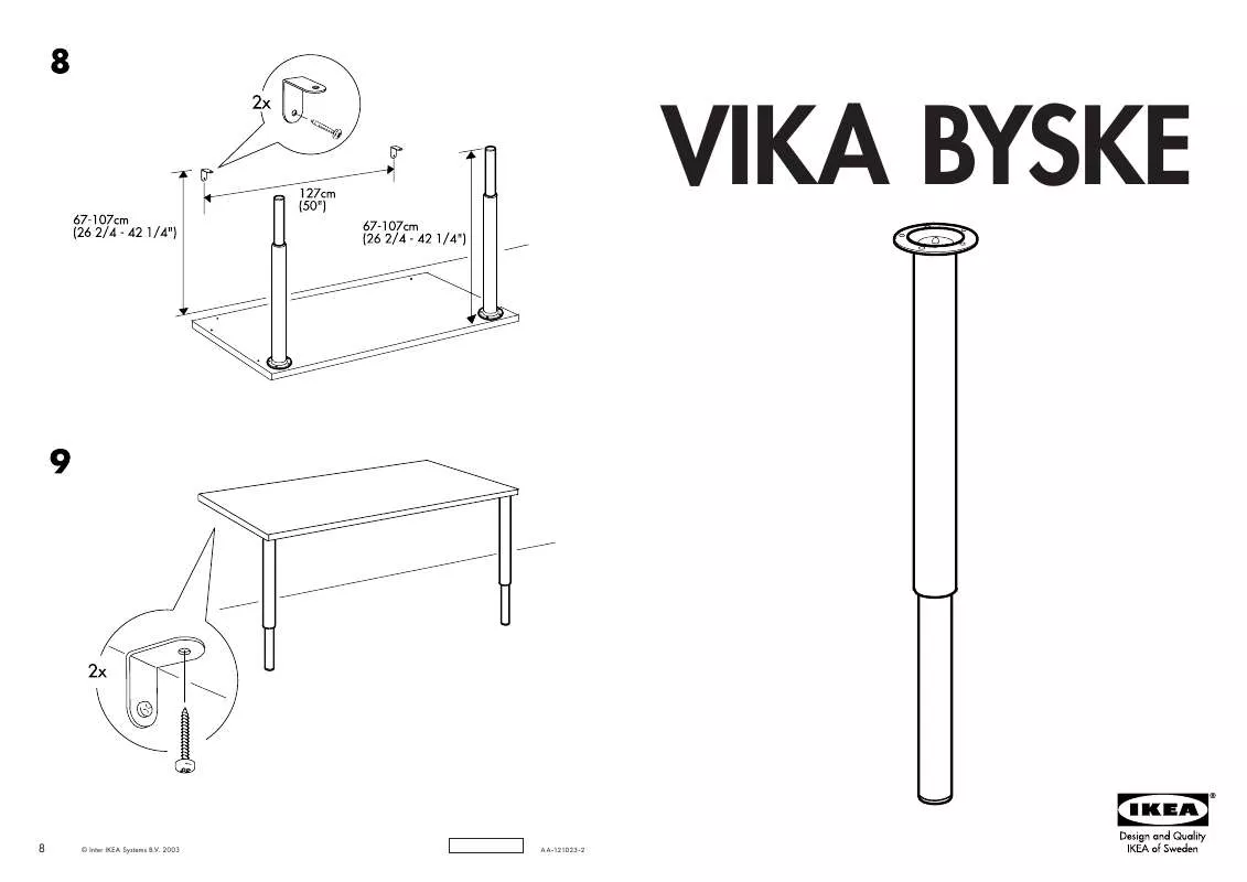 Mode d'emploi IKEA VIKA BYSKE LEG