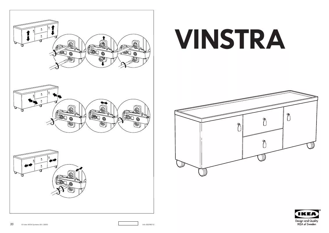 Mode d'emploi IKEA VINSTRA STORAGE UNIT W/ CASTERS 63X24