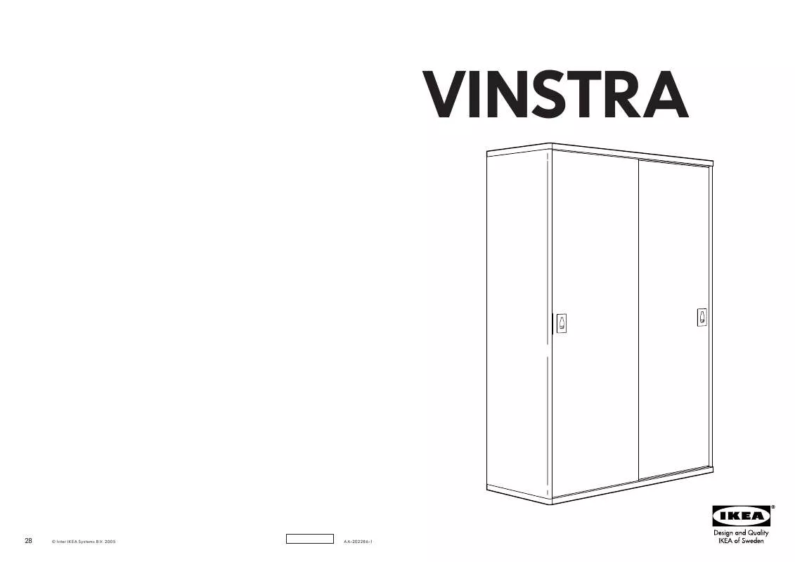 Mode d'emploi IKEA VINSTRA WARDROBE W/ SLIDING DOOR 58X86