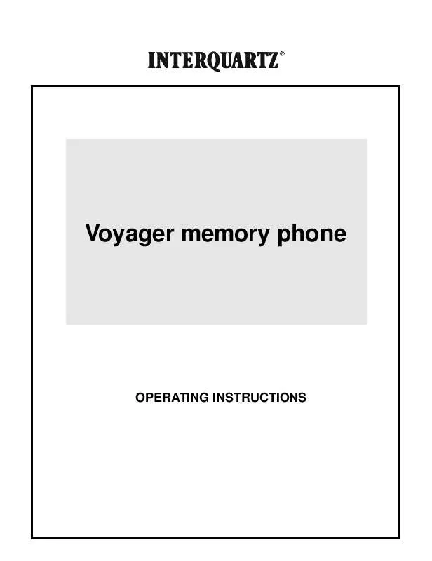 Mode d'emploi INTERQUARTZ VOYAGER MEMORY PHONE