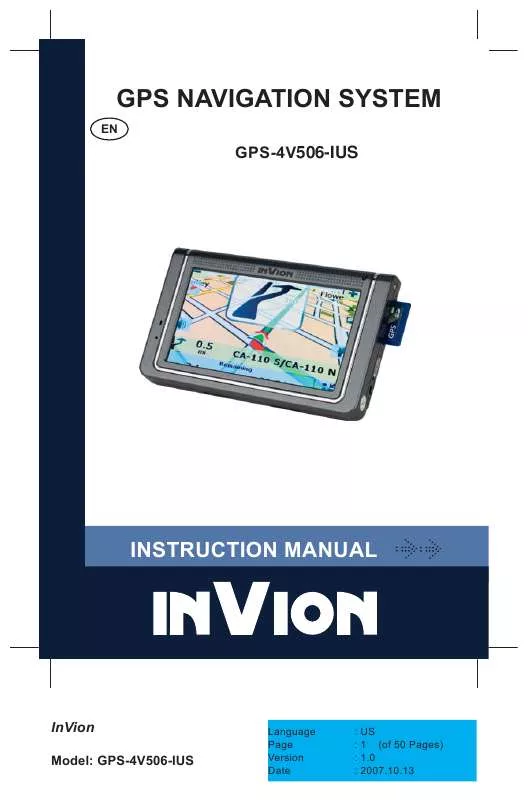 Mode d'emploi INVION GPS-4V506-IUS