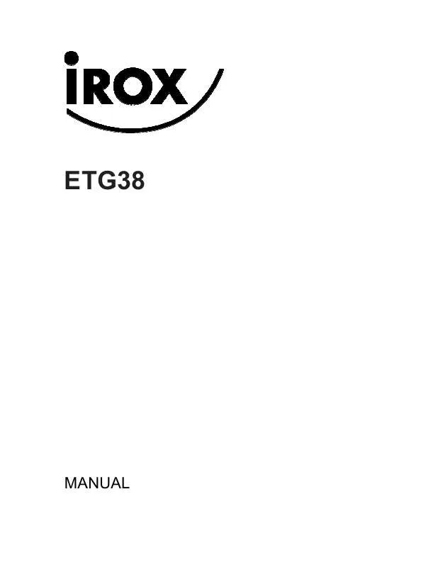 Mode d'emploi IROX ETG38L