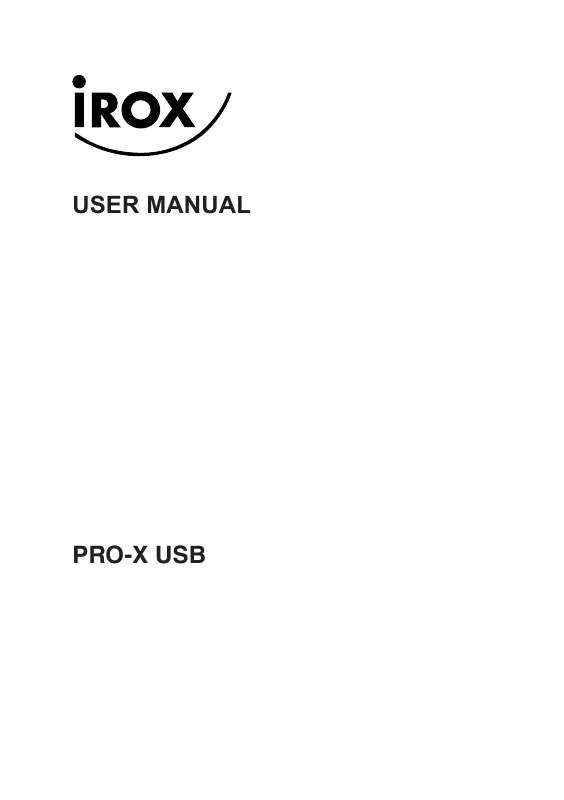 Mode d'emploi IROX PRO-X USB