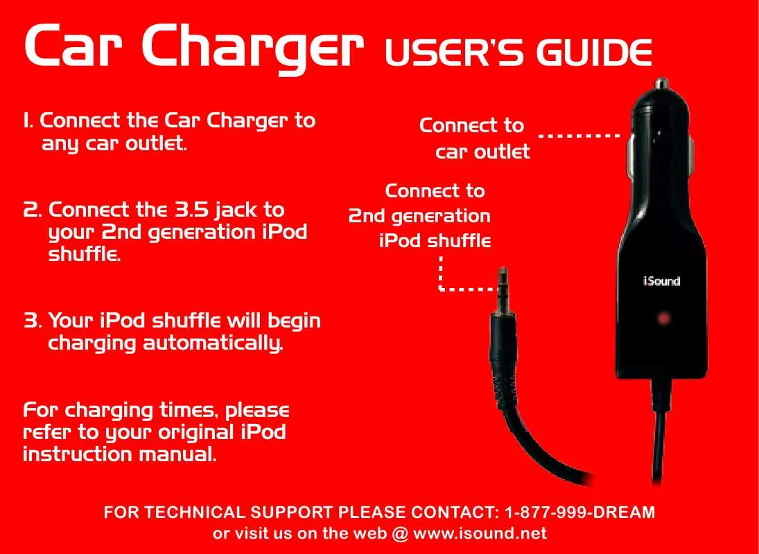 Mode d'emploi ISOUND CAR CHARGER