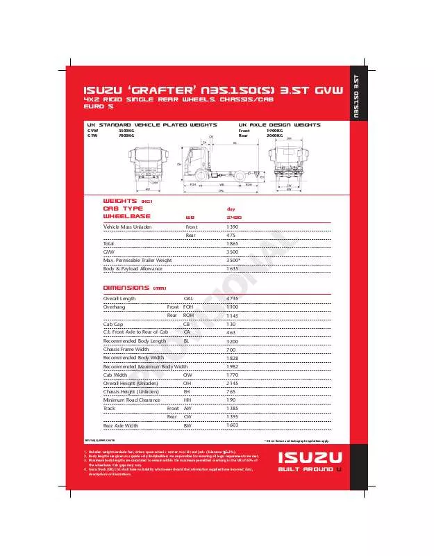 Mode d'emploi ISUZU TRUCK GRAFTER N35.150S 3.5T