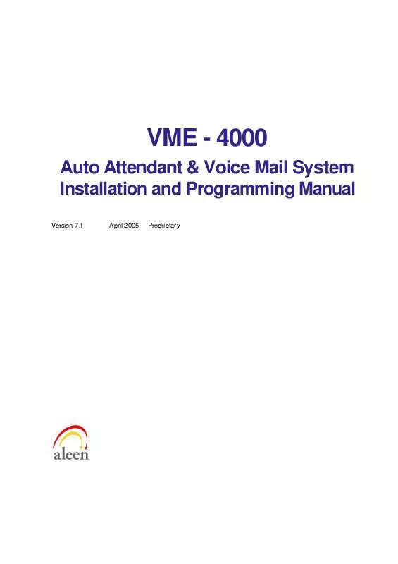 Mode d'emploi ITS TELECOM VME-4000