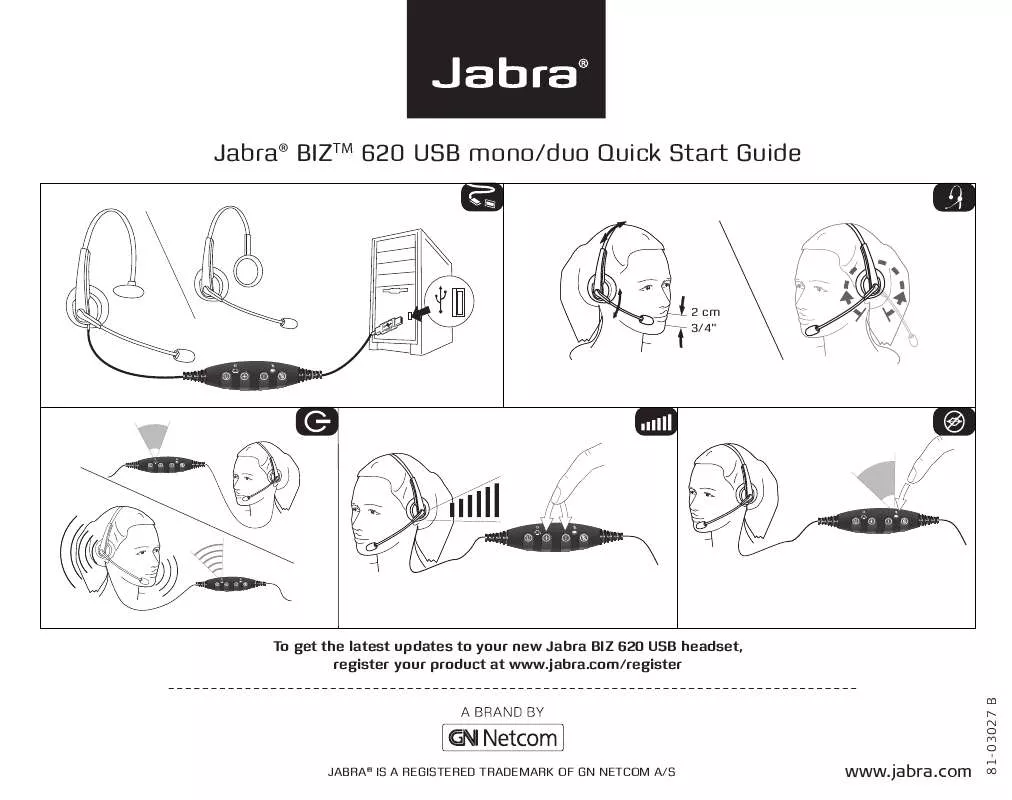 Mode d'emploi JABRA 620 USB