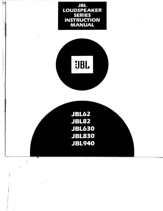 Mode d'emploi JBL 62