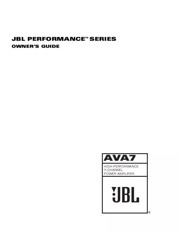 Mode d'emploi JBL AVA7