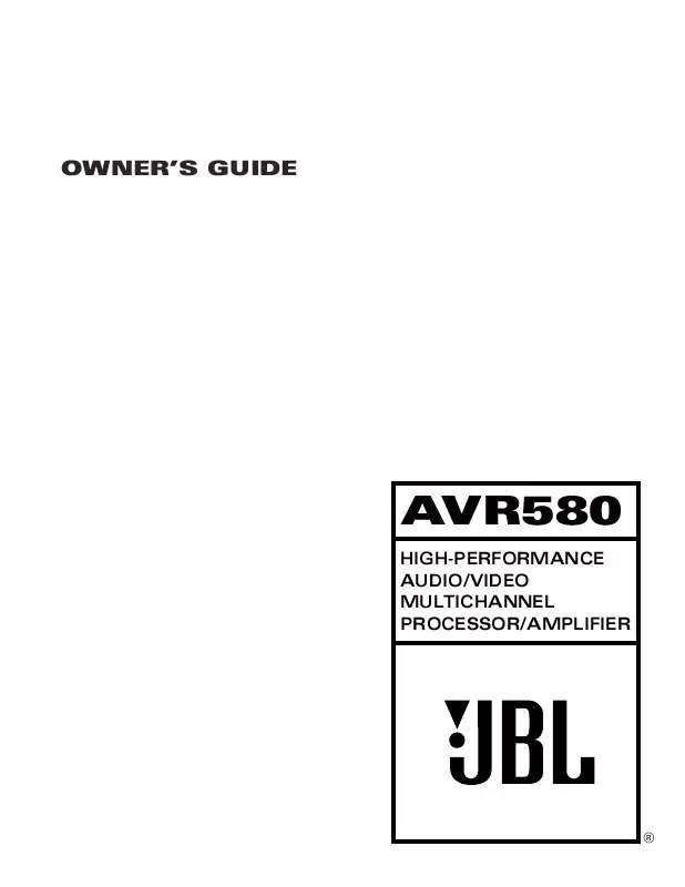 Mode d'emploi JBL AVR580