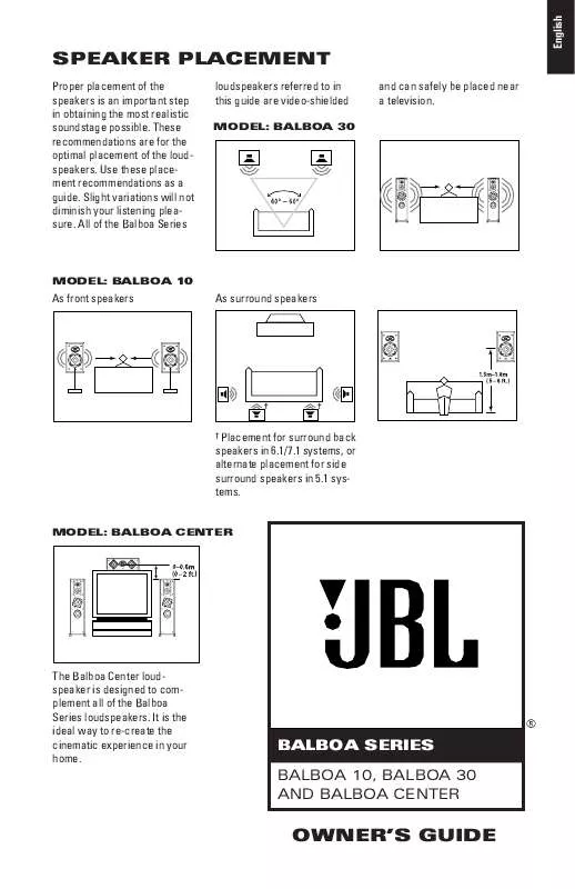 Mode d'emploi JBL BALBOA 10 (220-240V)