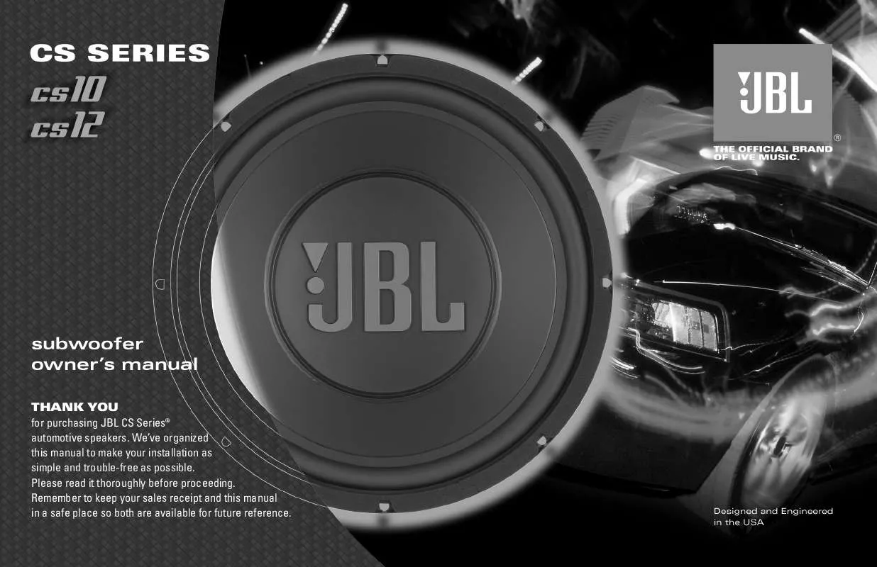 Mode d'emploi JBL CS10