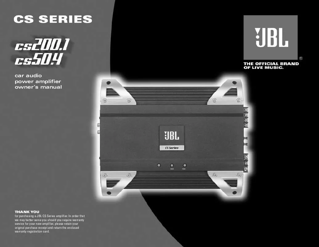 Mode d'emploi JBL CS50.4