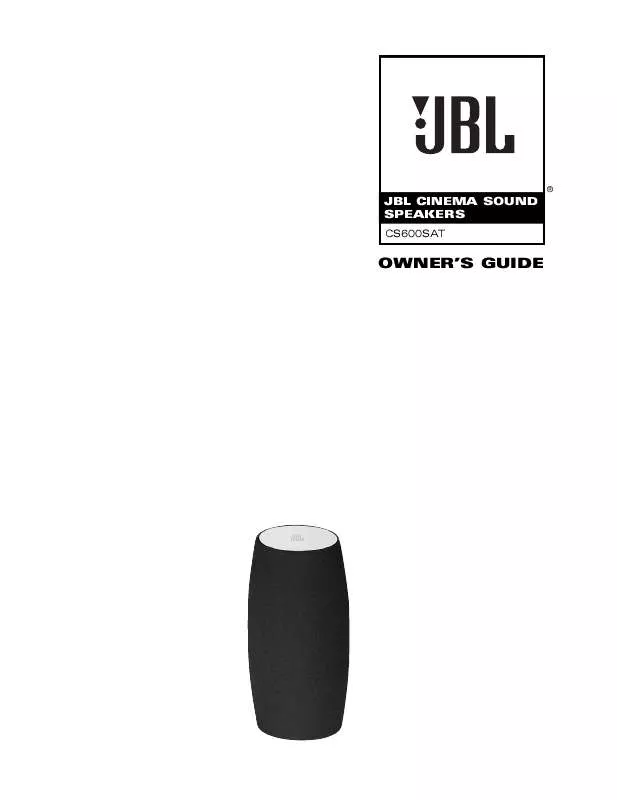 Mode d'emploi JBL CS 600 SATELLITE