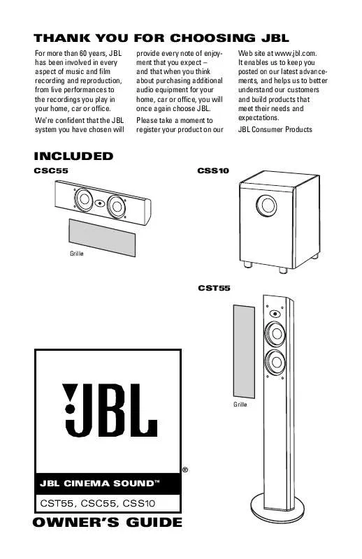 Mode d'emploi JBL CSC55