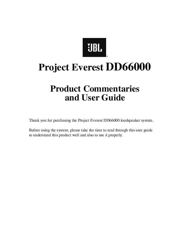 Mode d'emploi JBL DD66000MA-EVEREST II [DD66000MA]