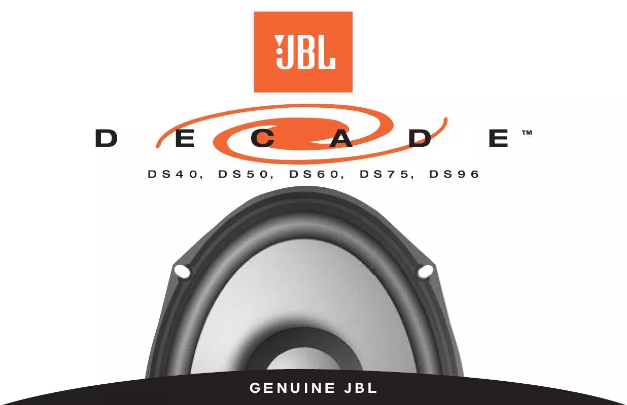 Mode d'emploi JBL DECADE DS60