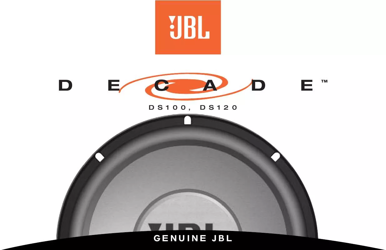 Mode d'emploi JBL DS120