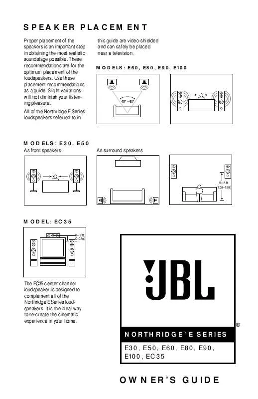 Mode d'emploi JBL E30 CHERRY E30CH