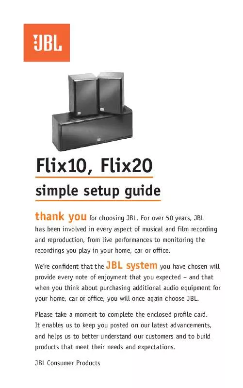 Mode d'emploi JBL FLIX 10