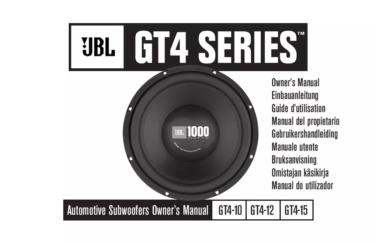 Mode d'emploi JBL GT 4-10