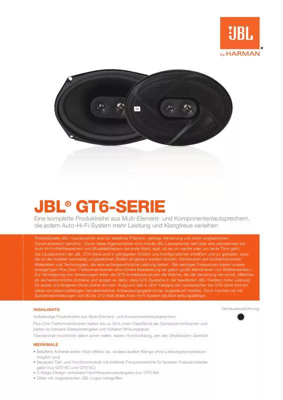 Mode d'emploi JBL GT6-5C