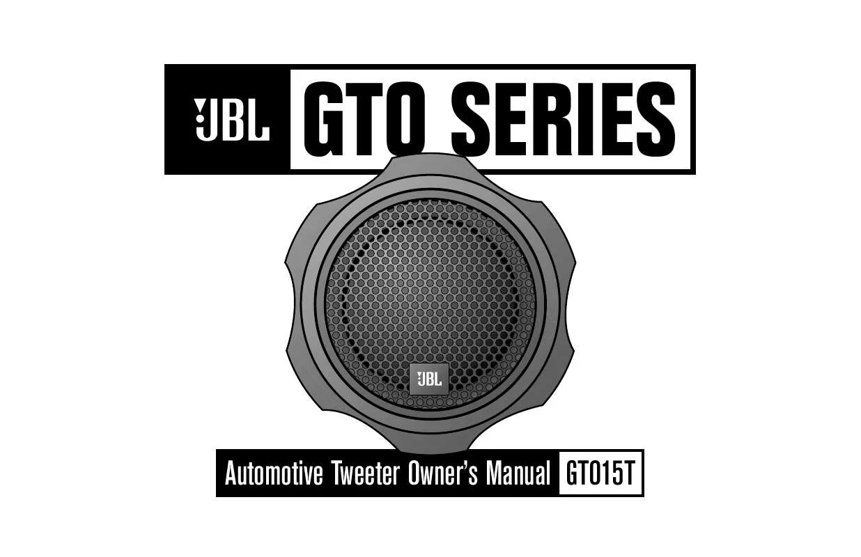 Mode d'emploi JBL GTO15T