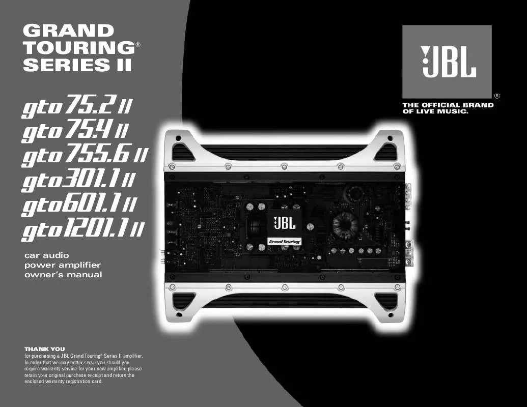 Mode d'emploi JBL GTO 301.1 II