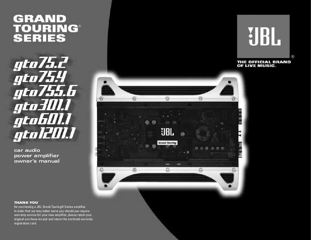 Mode d'emploi JBL GTO75.2