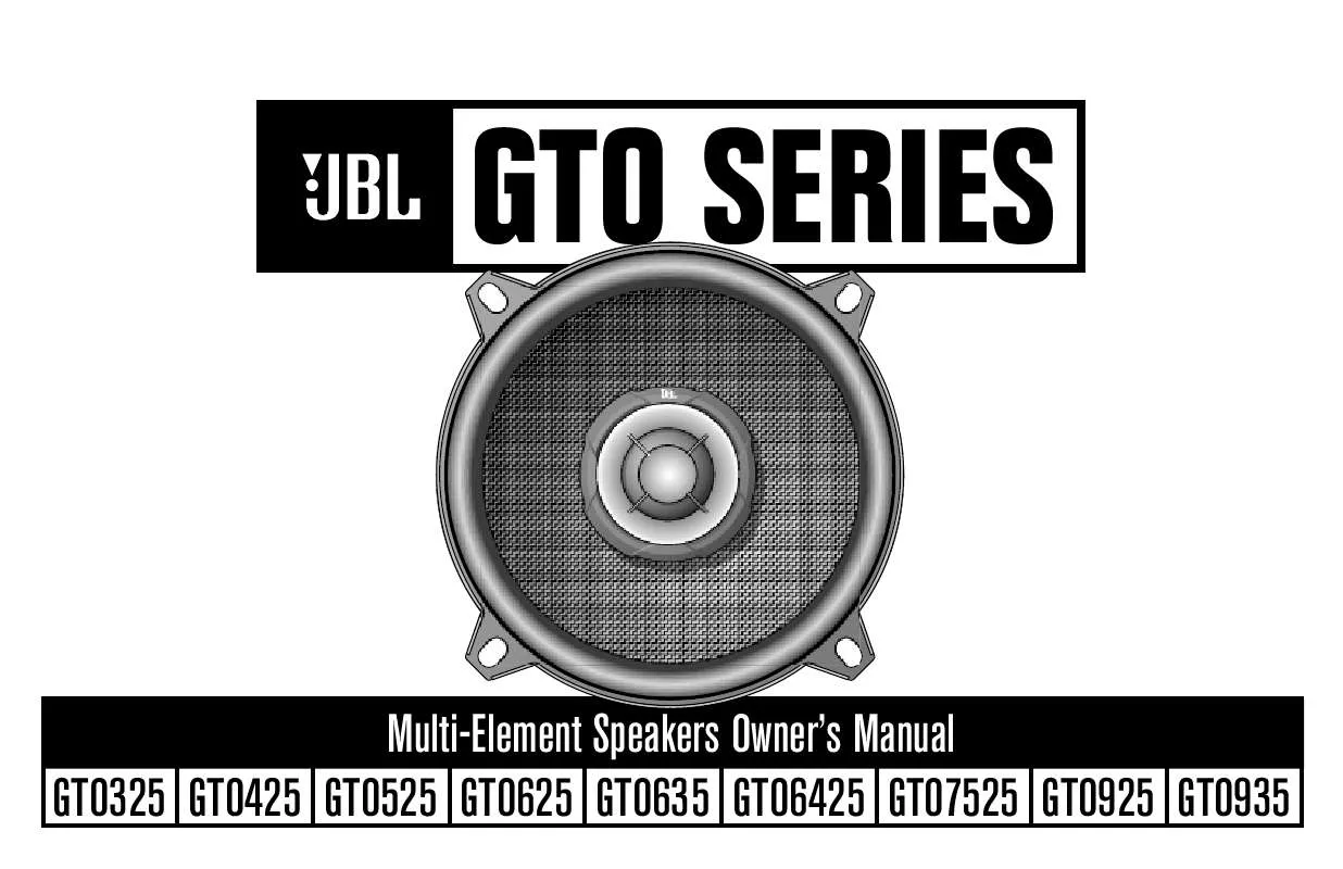 Mode d'emploi JBL GTO935