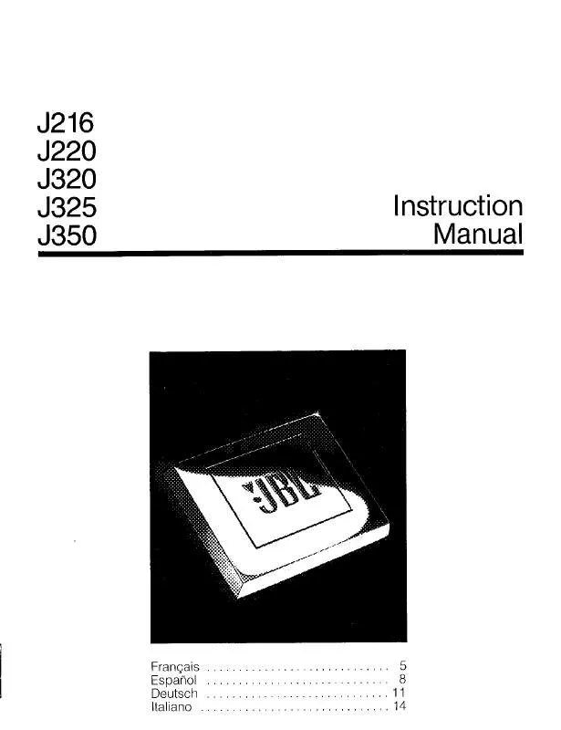Mode d'emploi JBL J216
