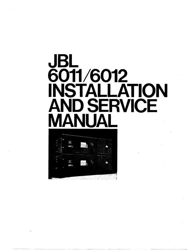 Mode d'emploi JBL JBL 6012