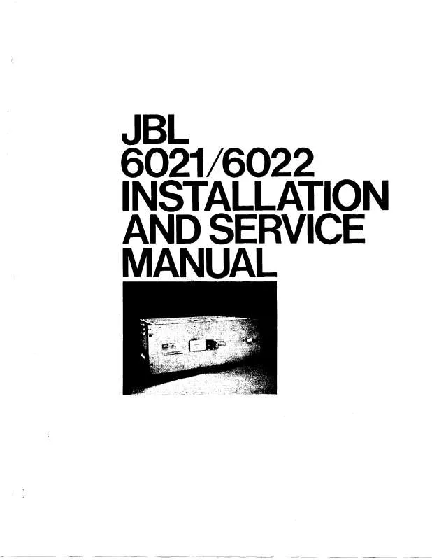 Mode d'emploi JBL JBL 6021