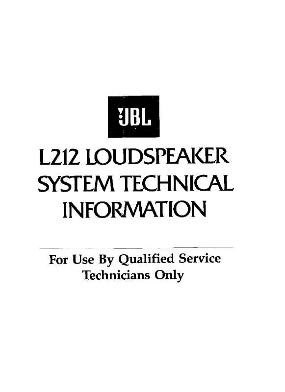 Mode d'emploi JBL L212