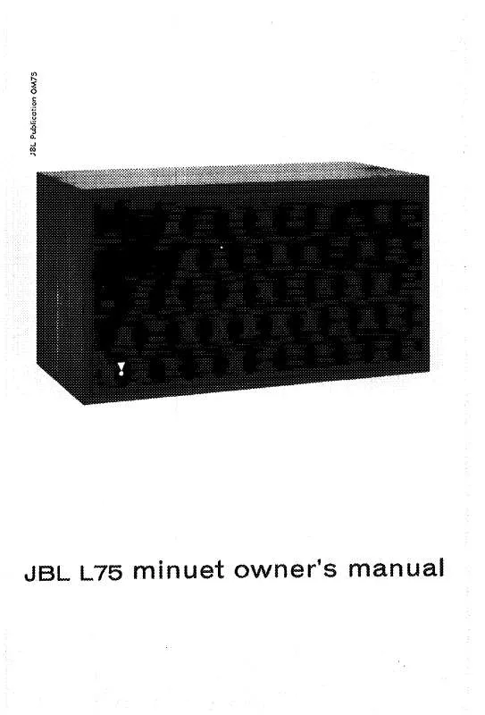 Mode d'emploi JBL L75 MINUET