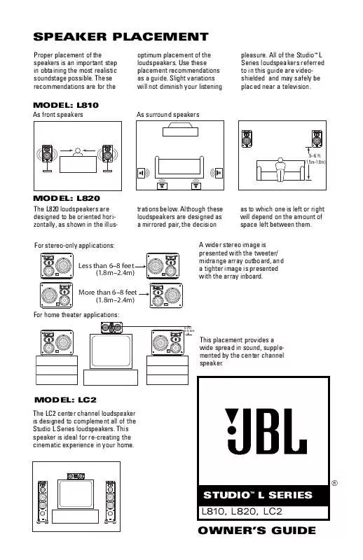 Mode d'emploi JBL L820CH